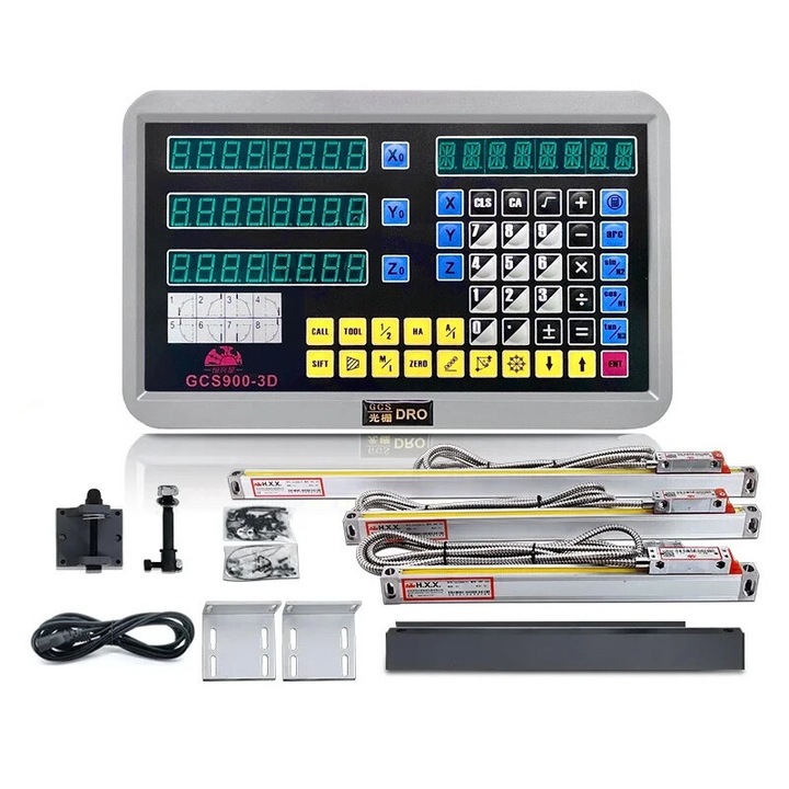 Kit DRO 3 Axe, Precizie Mare, Aplicatii Diverse, 110V/220V, 0-1000mm