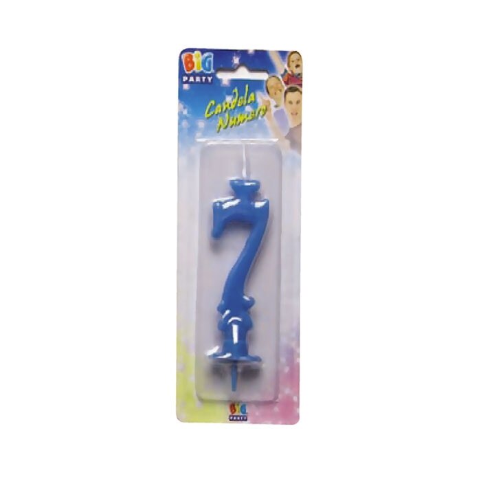 Lumanare Clasica, Maxi Albastru, Nr. 7, Big Party