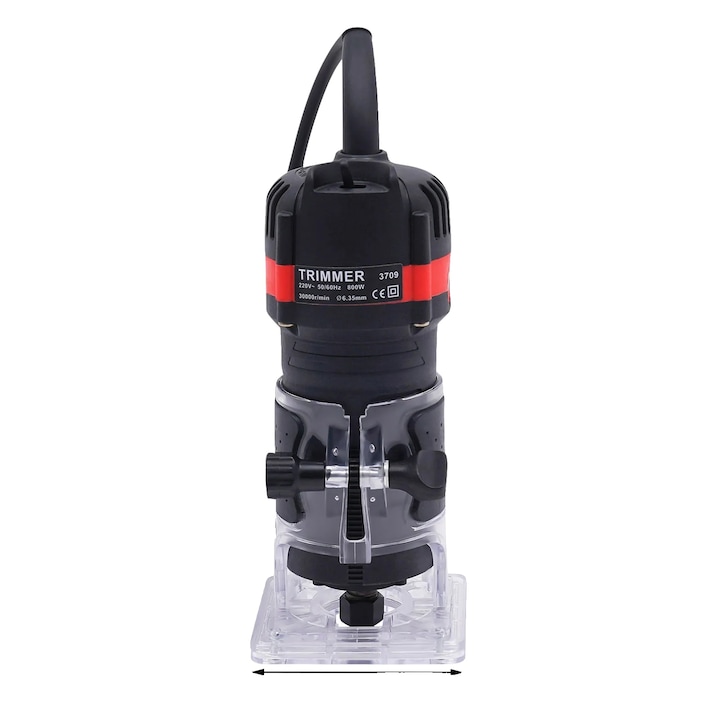 Електрическа фреза, 800W, 30000 RPM, черна, 15 цанги, 220V, 50/60Hz, черна/червена