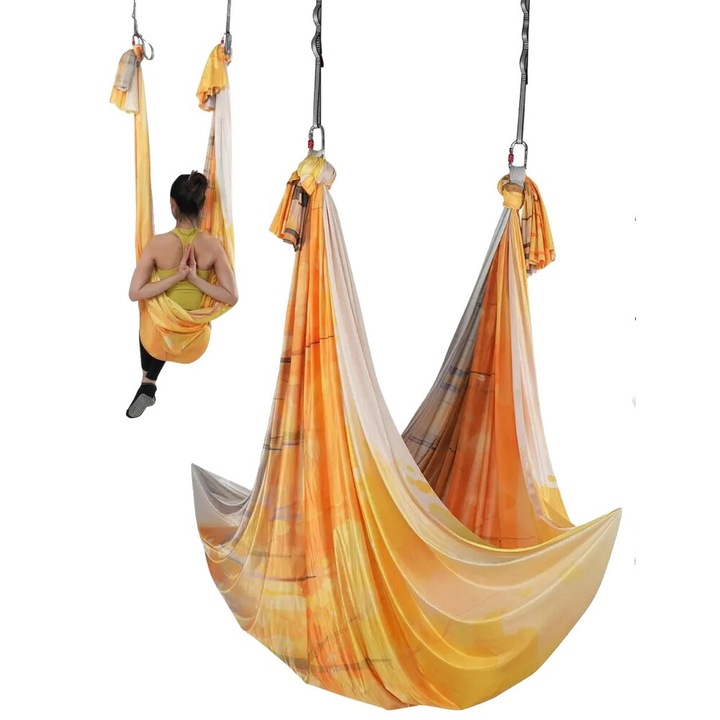 Въздушен хамак за йога, 100 гр./м2 найлон, капацитет 1000 кг, комплект аксесоари