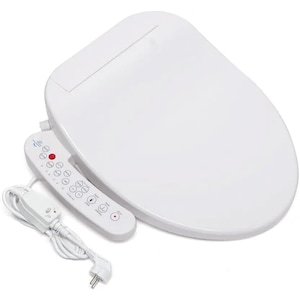 Capac de toaleta pentru bideu electric, spalare cu incalzire instantanee, temperatura reglabila a apei, alb, priza UE