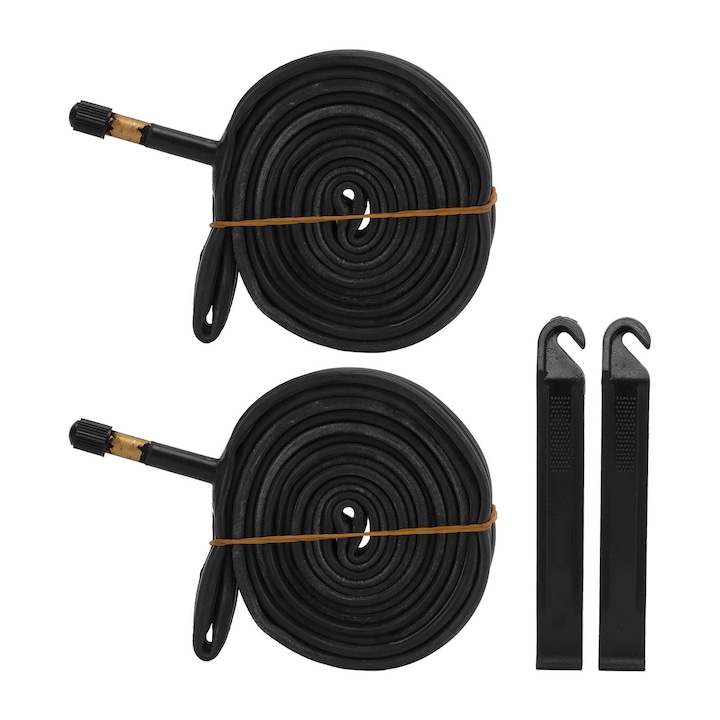 2 db belső gumi kerékpárhoz, 700x23C, 48 mm-es Schrader szelep, butil gumi kerékpár tömlő 2 db gumiköpennyel