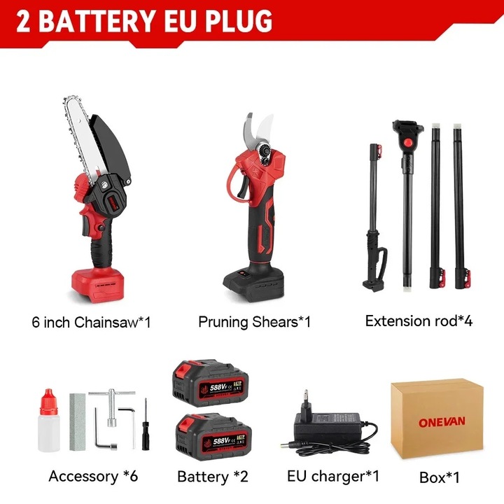 Elektromos láncfűrész, 3500 W, állítható hossz 10,4M, 2 elem, EU csatlakozó