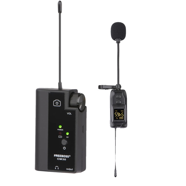 Laviera wireless, condensator, cardioid, compact, negru