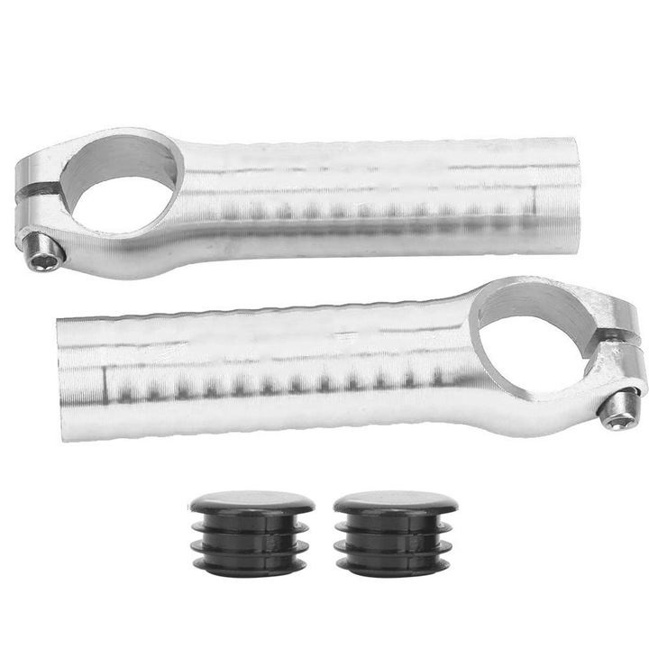 Mansoane bicicleta Enforose, aluminiu 7075, antiderapante, lungime 108mm, set 1 pereche, argintiu/negru/rosu