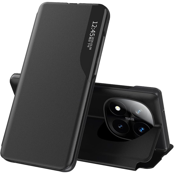 Калъф за Xiaomi Redmi Note 14 Pro 5G тип книга Smart View Черен