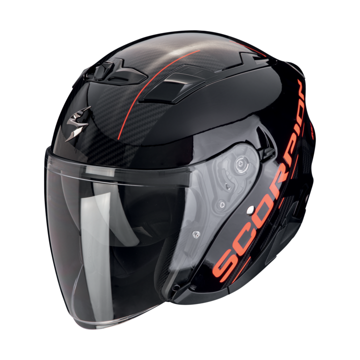 SCORPION EXO-230 QR open face/jet каска черно-червена, включва слънчеви очила, размер L