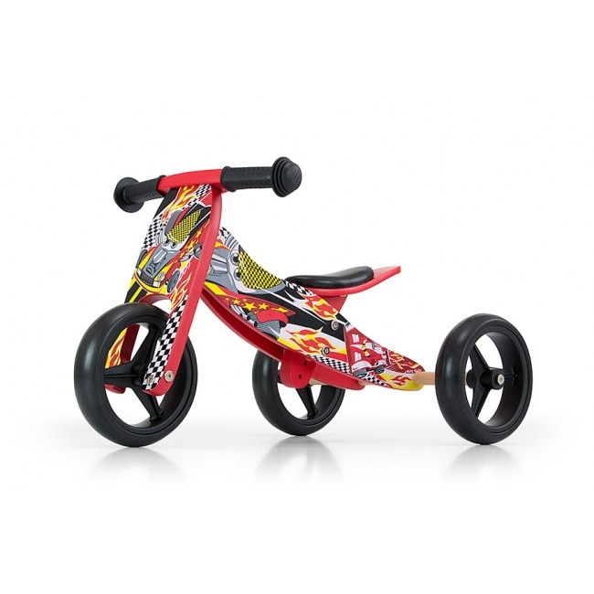 Bicicleta din lemn transformabila Jake Red Cars