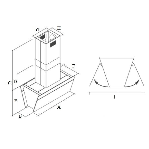 Hota insula FALMEC BUTTERFLY L=90 cm, 800 mc/h, de culoare alba, Iluminare LED, Timer, Functie 24h, Tehnologie E-motion