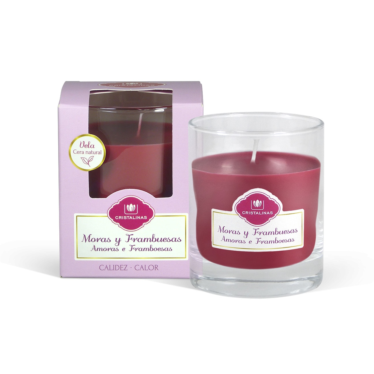Lumanare naturala Cristalinas, Mure si zmeura - caldura (30 ore)