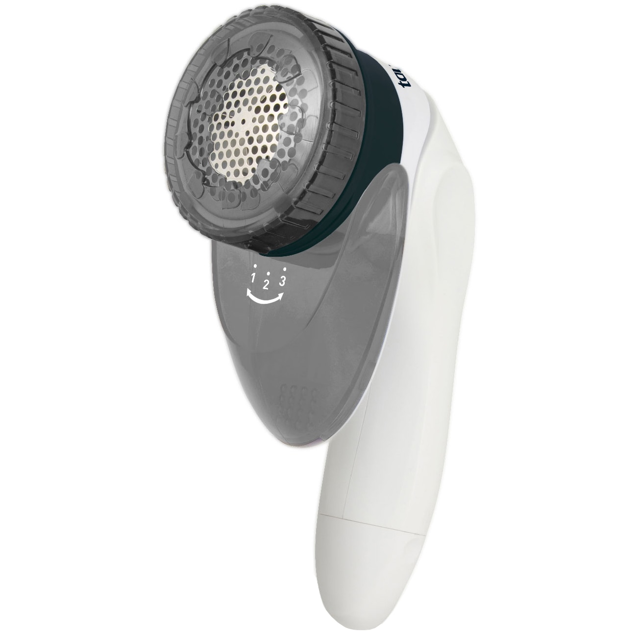 Aparat de curatat scame Taurus Perfect Complet, 3.6V, acumulatori, compact, cap flexibil, cutit inox, 3 inaltimi de taiere, periuta de curatat, autonomie 30 min, Alb/Gri