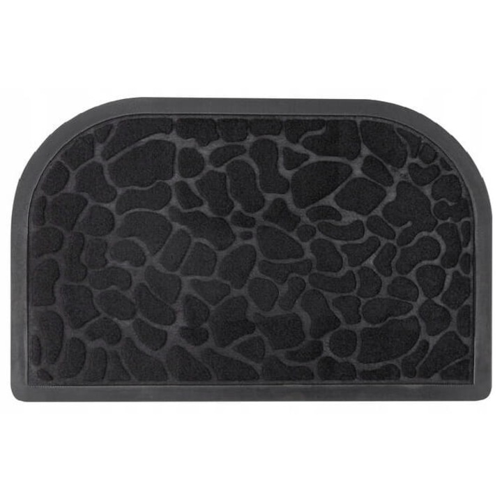 Bejárati szőnyeg, Galicja, csúszásmentes, 60x40cm, gumi, fekete