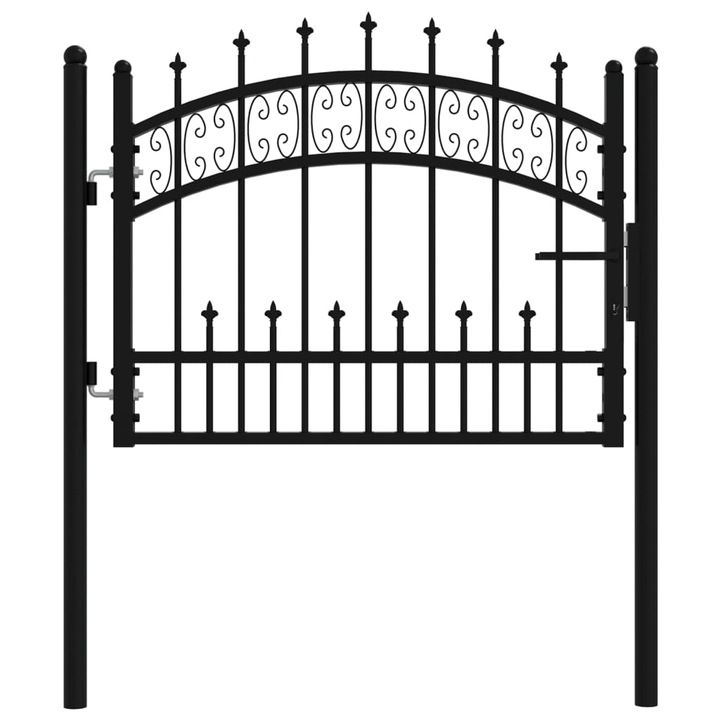 Poarta gard vidaXL, cu varf negru 103x120 cm otel vopsit electrostatic 10.25 kg 151089