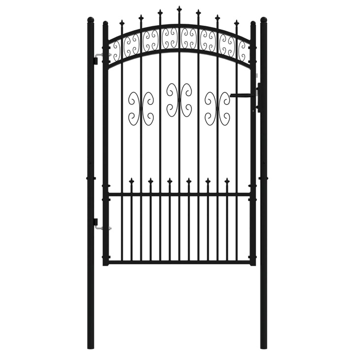 Poarta gard vidaXL, cu varf negru 103x200 cm otel vopsit electrostatic 16.8 kg 151092