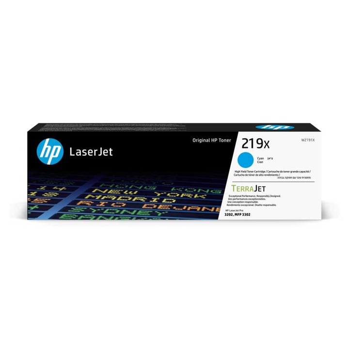 Toner HP W2191X, 219X, LJ PRO 3302, 2500 oldal/5%, cián