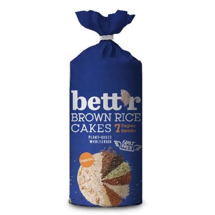 Rondele Bio din Orez Brun Intergral cu 7 Super Seminte Vegan Fara Gluten Bettr 120 g