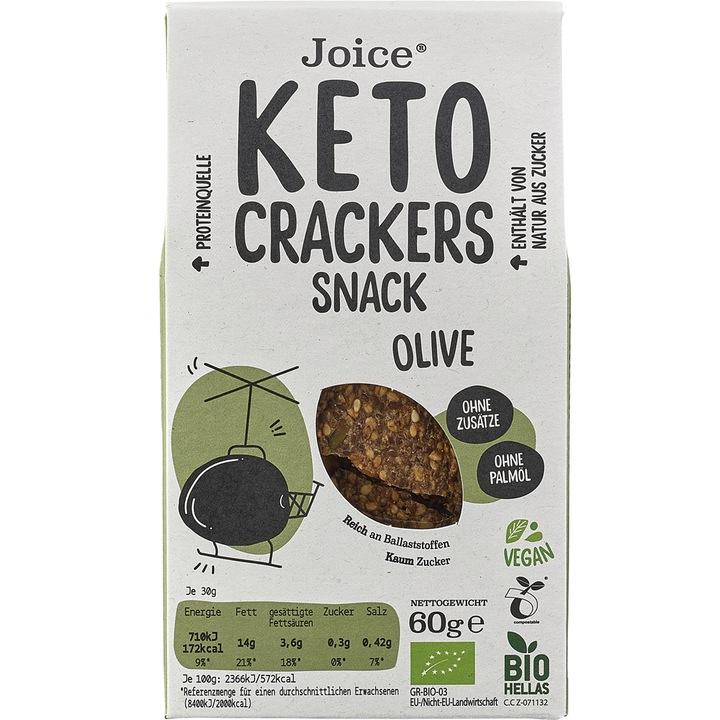 Crackers Keto Bio cu Masline Joice 60 g