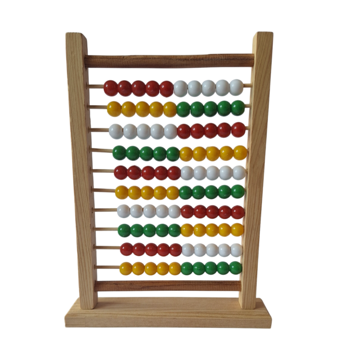 Abac din lemn pentru copii, OFISS, 20 cm, Cu bile Multicolor