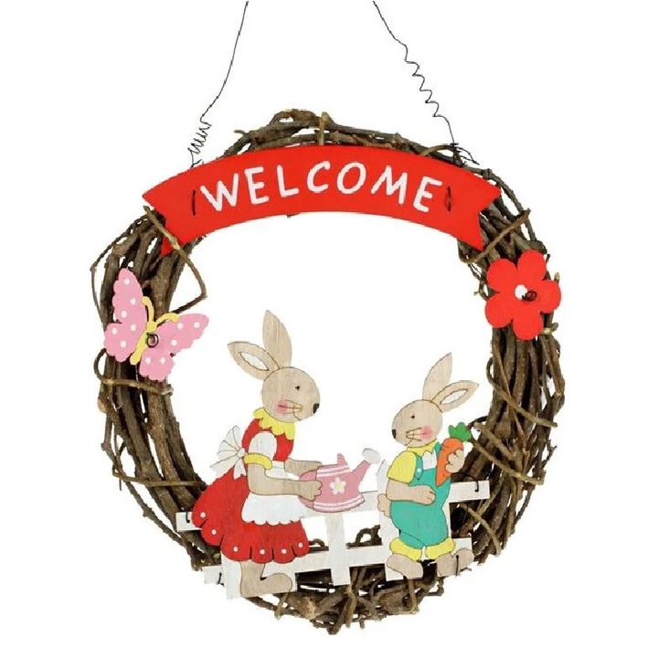 Accesoriu decorativ, Coroana agatata de Paste, 28 cm