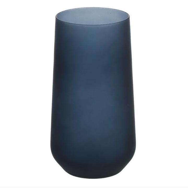 Висока стъклена чаша, Sapphire, 500 мл, 7.5 х 15 см, Матов, Син