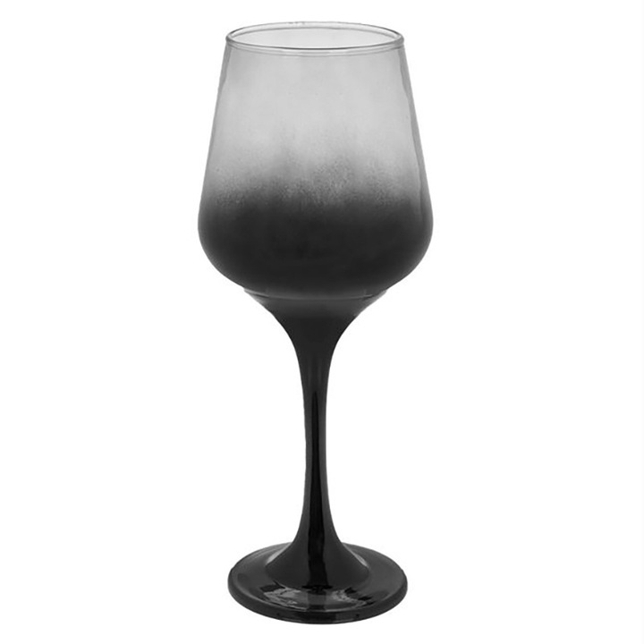 Стъклена чаша за вино, Black Smoke, 410 м, 22 см, Черен