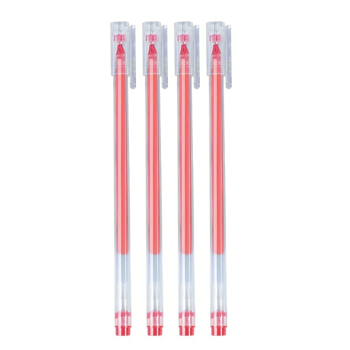 4 db zselés toll készlet, 0,5 mm, piros