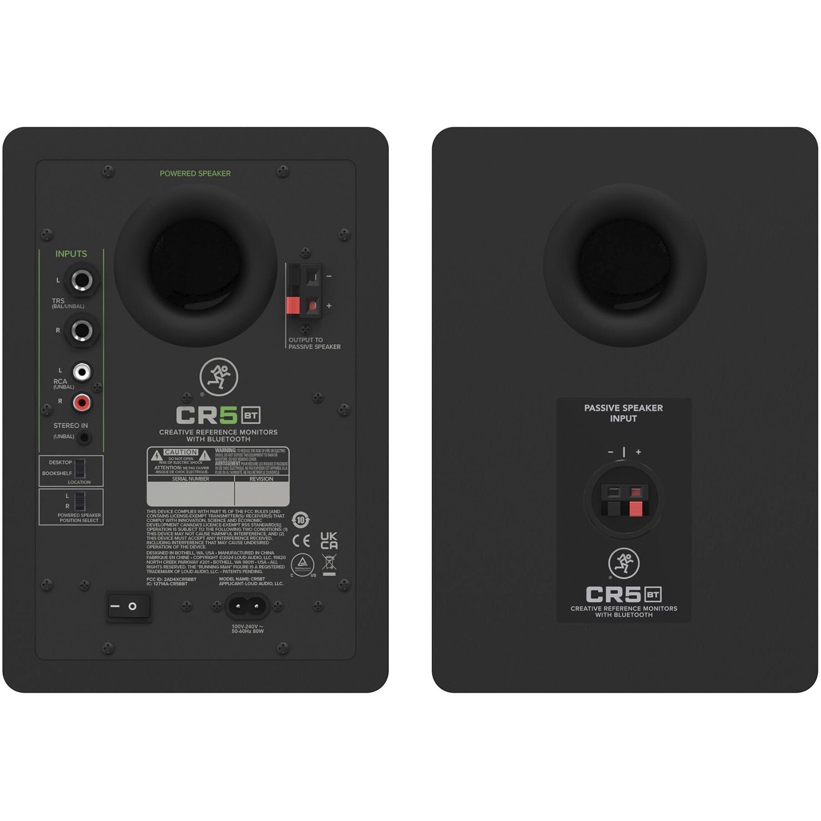 Boxe de studio active, Mackie, CR5BT, difuzoare de 5” cu control ton, Bluetooth, negru