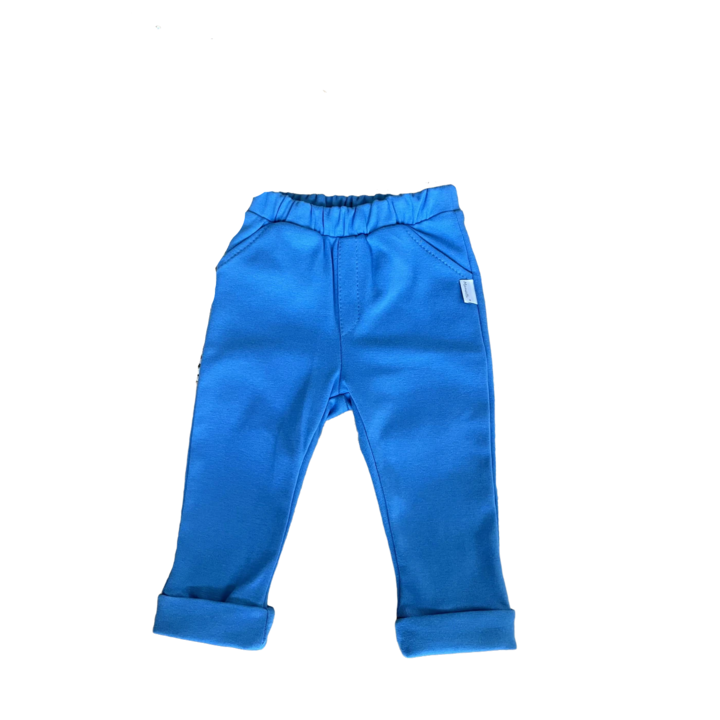 Gyermek nadrág, Mamatti, pamut, kék, kényelmes, hosszú, 56 CM