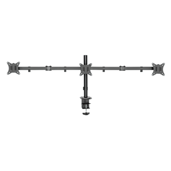 Suport de birou LOGILINK, pentru 3 TV/monitor plat, curbat, diag. max 27 inch, rotatie, inclinare, pivotare, orizontala, verticala, totala, max 7 Kg x 3