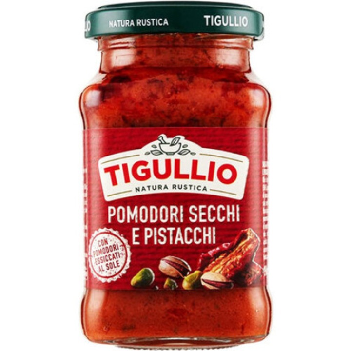 Sos Pesto Pomodori Secchi e Pistacchi, 190g, Tigullio, cu rosii uscate si fistic