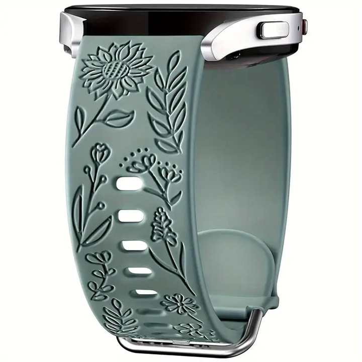 Szilikon szíj, 20 mm, Samsung Galaxy Watch 5/Watch 4/Watch 6 40mm 44mm/Samsung Galaxy Watch 5 Pro 45mm/Galaxy Active 2/Galaxy Watch 3/Galaxy Watch 6 klasszikus szíj, fenyőtűzöld