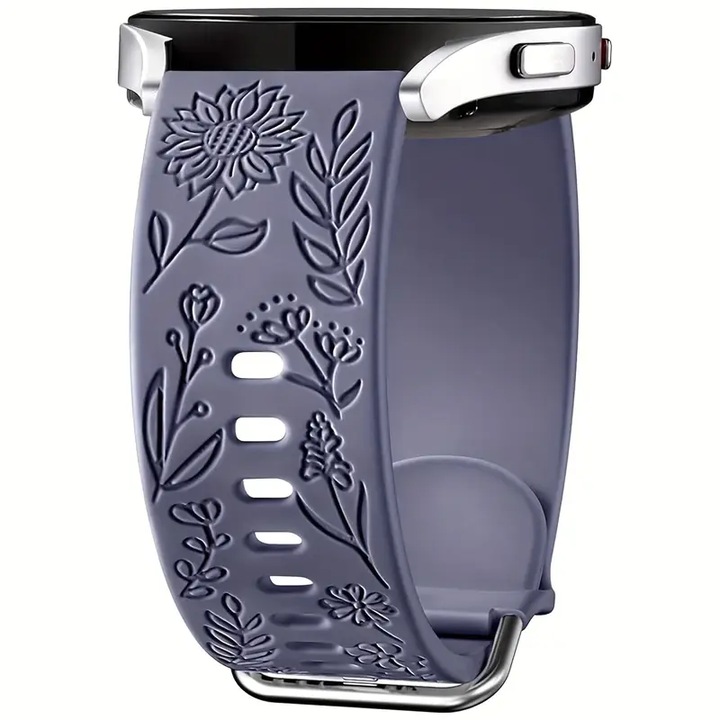 Szilikon szíj, 20 mm, Samsung Galaxy Watch 5/Watch 4/Watch 6 40mm 44mm/Samsung Galaxy Watch 5 Pro 45mm/Galaxy Active 2/Galaxy Watch 3/Galaxy Watch 6 klasszikus pánt, kék-szürke