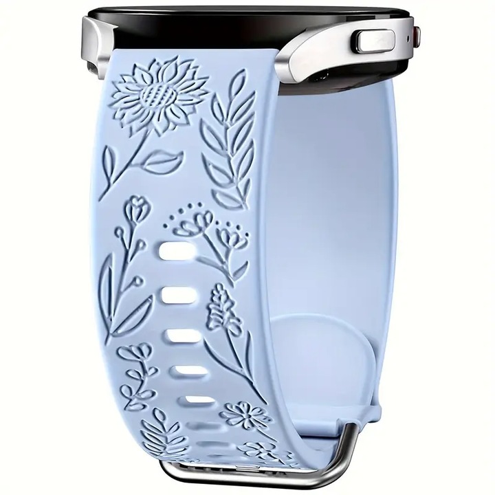 Szilikon szíj, 20 mm, Samsung Galaxy Watch 5/Watch 4/Watch 6 40mm 44mm/Samsung Galaxy Watch 5 Pro 45mm/Galaxy Active 2/Galaxy Watch 3/Galaxy Watch 6 klasszikus pánt, világoskék