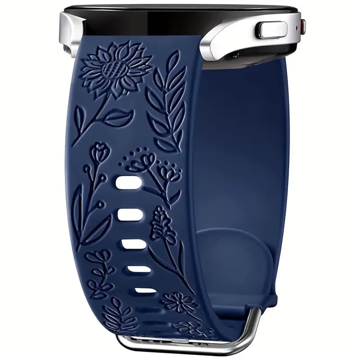 Szilikon szíj, 20 mm, Samsung Galaxy Watch 5/Watch 4/Watch 6 40mm 44mm/Samsung Galaxy Watch 5 Pro 45mm/Galaxy Active 2/Galaxy Watch 3/Galaxy Watch 6 kompatibilis, klasszikus pánt, Abyssblue