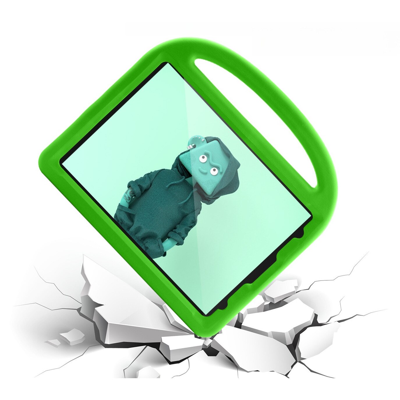 Husa pentru Apple iPad 2/3/4, 9.7", Termoplastic, Rezistent la socuri, anti-abraziune, anti-cadere, suport de repaus, Verde