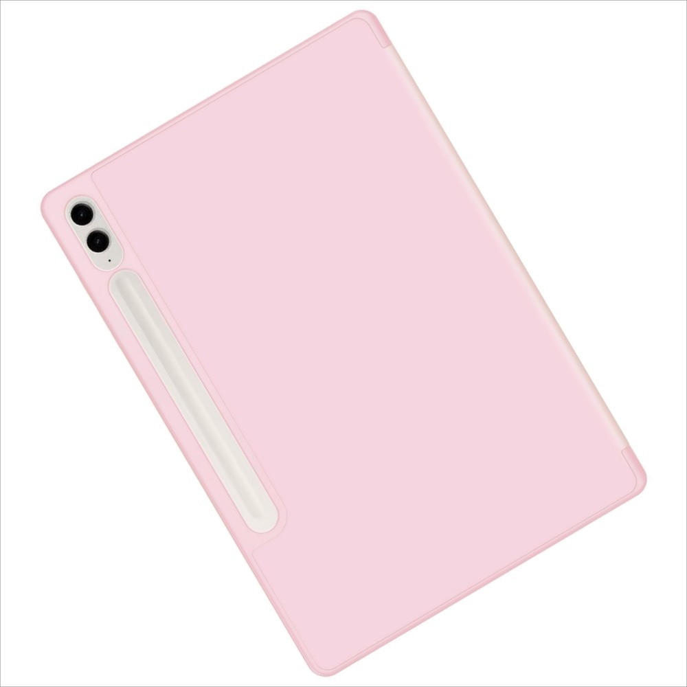 Husa de protectie tableta, TPU durabil, design elegant si minimalist, senzor magnetic incorporat, functia Wake/Sleep, compatibila cu Samsung Galaxy Tab S9 FE Plus, 12.4'', Silicon, moale, durabil si rezistent la uzura, Roz
