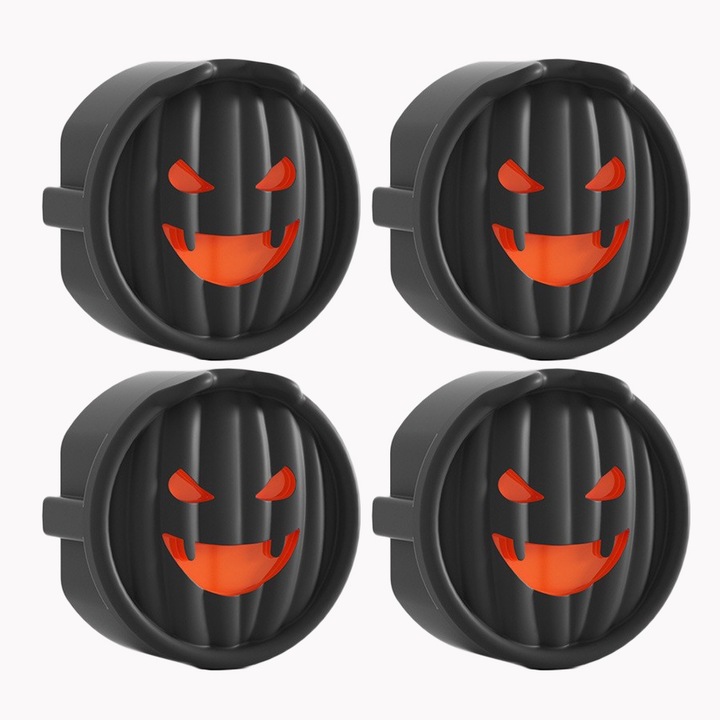 Set 4 capace priza pentru protectie bebelusi, Silicon, fata zambitoare, negru