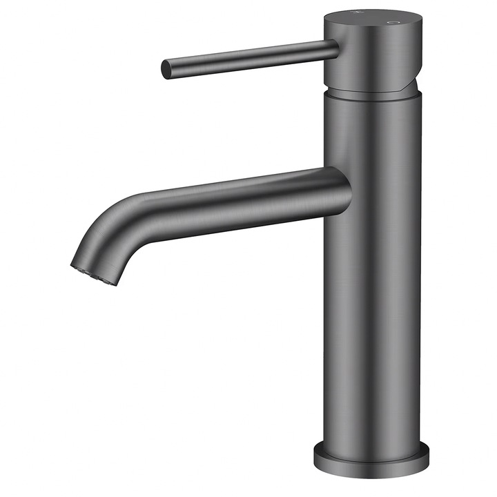 Смесител за мивка, Gun Grey, Аератор, неръждаема стомана, монтаж на мивка, Fino