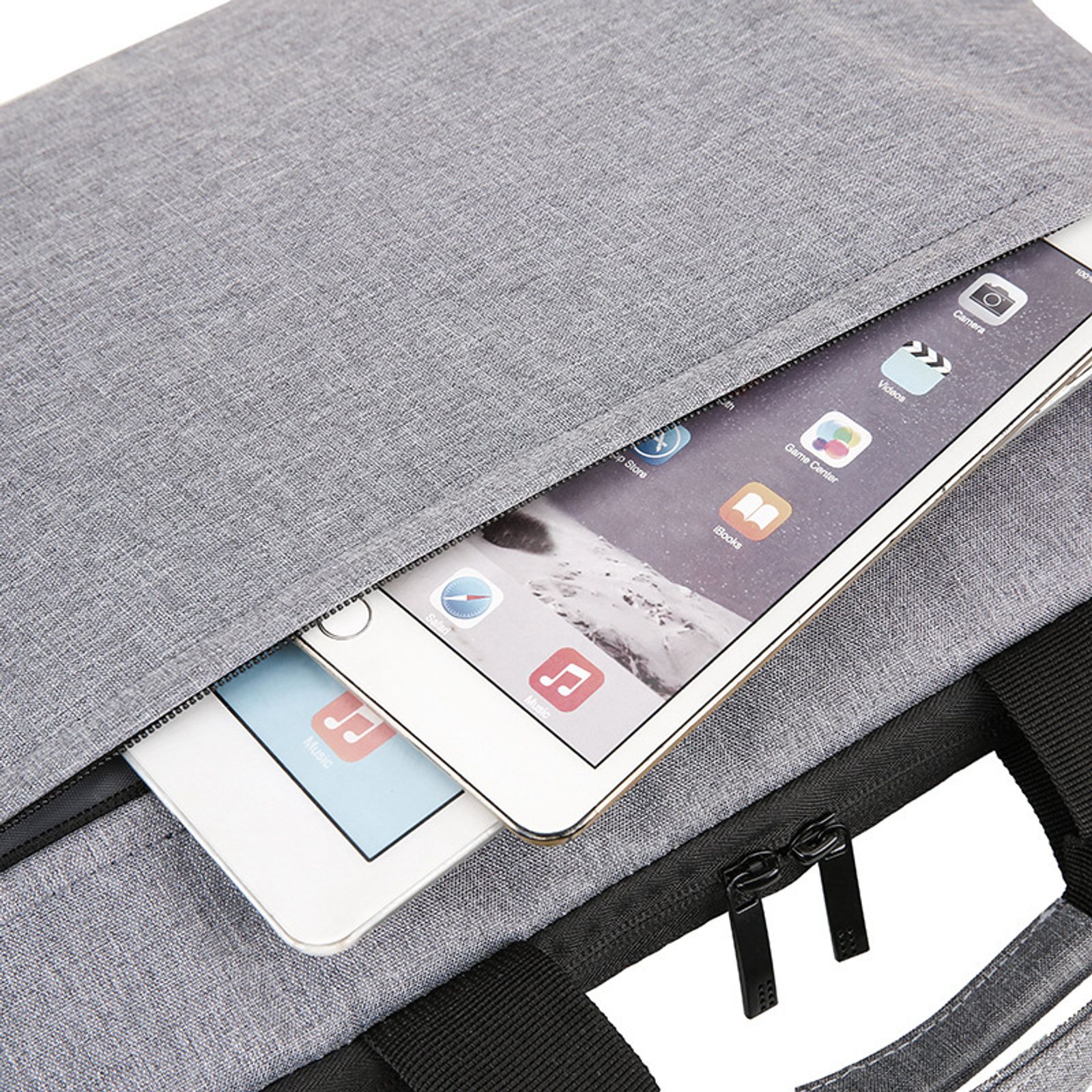 Geanta pentru laptop, geanta de mana, geanta pentru documente pentru exterior de mare capacitate, gri, 15,6 inchi, 40×30×3cm
