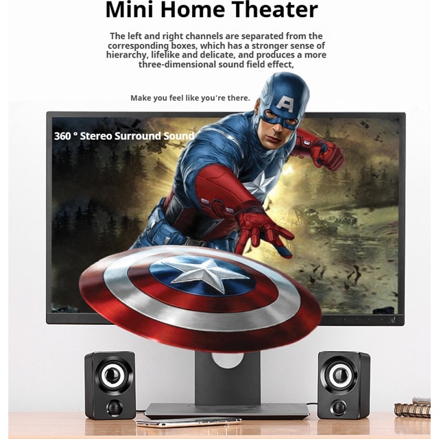 TAIGENOOU®Boxe Creative，X9 desktop，RMS: 6W (2 x 3W), computer desktop ...