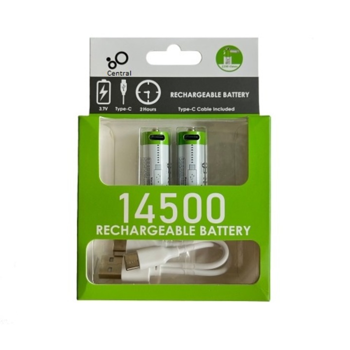 Акумулаторни Батерии Central 14500 3.7V USB Type C + кабел