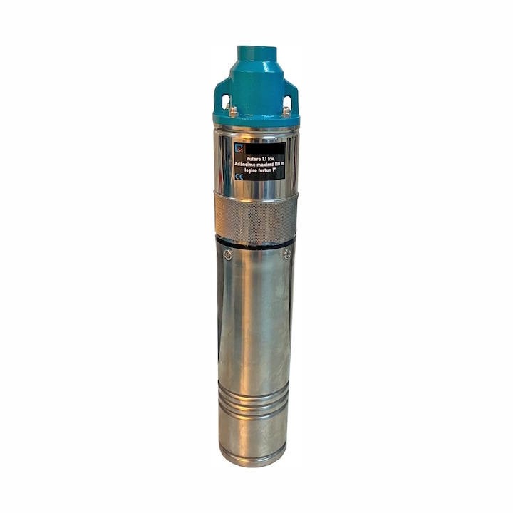 ZEP® Merülő Szivattyú, 1100 W, 110 m Emelési Magasság, 3 m³/h Szállítási Teljesítmény, 1" Nyomócső Átmérő, Rozsdamentes Acél Ház, Beépített Kondenzátoros Egyfázisú Motor
