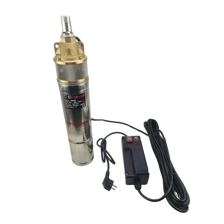 Pompa Submersibila Broman-ZEP® SKM-100, 1500 W, Debit 50 L/min, 6, 5 Bar, Adancime Refulare 120 m, Eficienta Ridicata, Motor Puternic, Ideala pentru Irigatii si Alimentare cu Apa