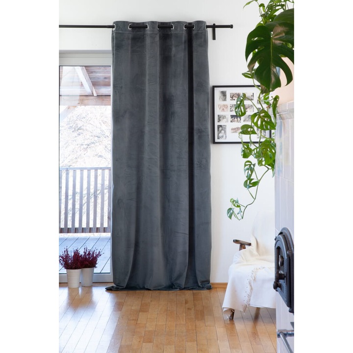 Függöny, Cotton Market, 140x270cm, szürke