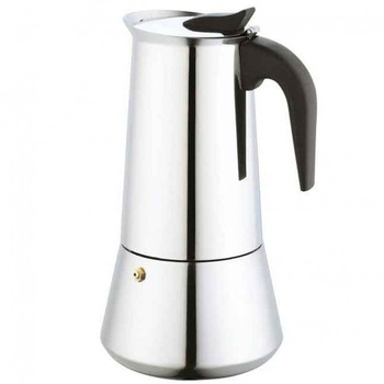 Espressor pentru aragaz KingHoff, capacitate 12 cupe, inox, maner bachelita, inductie Espressor pentru aragaz KingHoff, capacitate 12 cupe, inox, maner bachelita, inductie