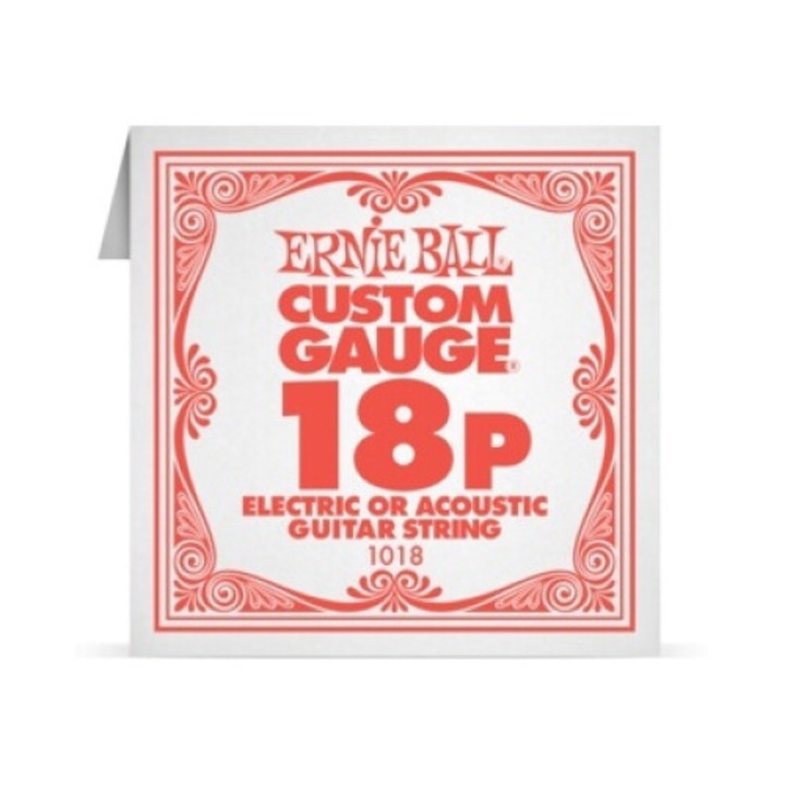 Coarda pentru chitara acustica/electrica Ernie Ball Single Plain Steel 018P