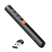 Prezentator Wireless cu Laser Omelivon®, Pointer pentru Prezentari, Telecomanda RF 2.4GHz pentru Turner Pagina PowerPoint, Buton Hyperlink, Distanta Control 100m, Negru