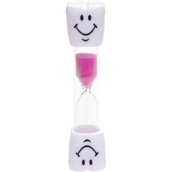 Homokóra, fogmosáshoz, 3 perc, 10 x 2,5 cm, rózsaszín, Dactilion®