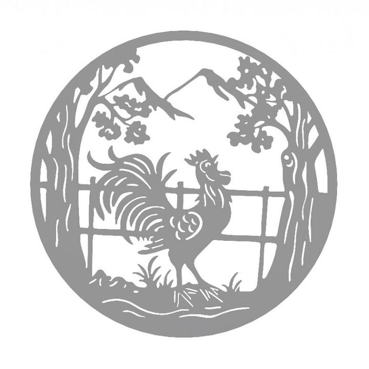 Decoratiune de perete din metal, model cocos, BUZ