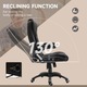 Scaun Rotativ de Birou cu Functie Masaj in 6 Puncte si Incalzire Lombara, Material Textil si PVC, Maxim 120 Kg, 67 x 74 x 107-117 cm, Negru